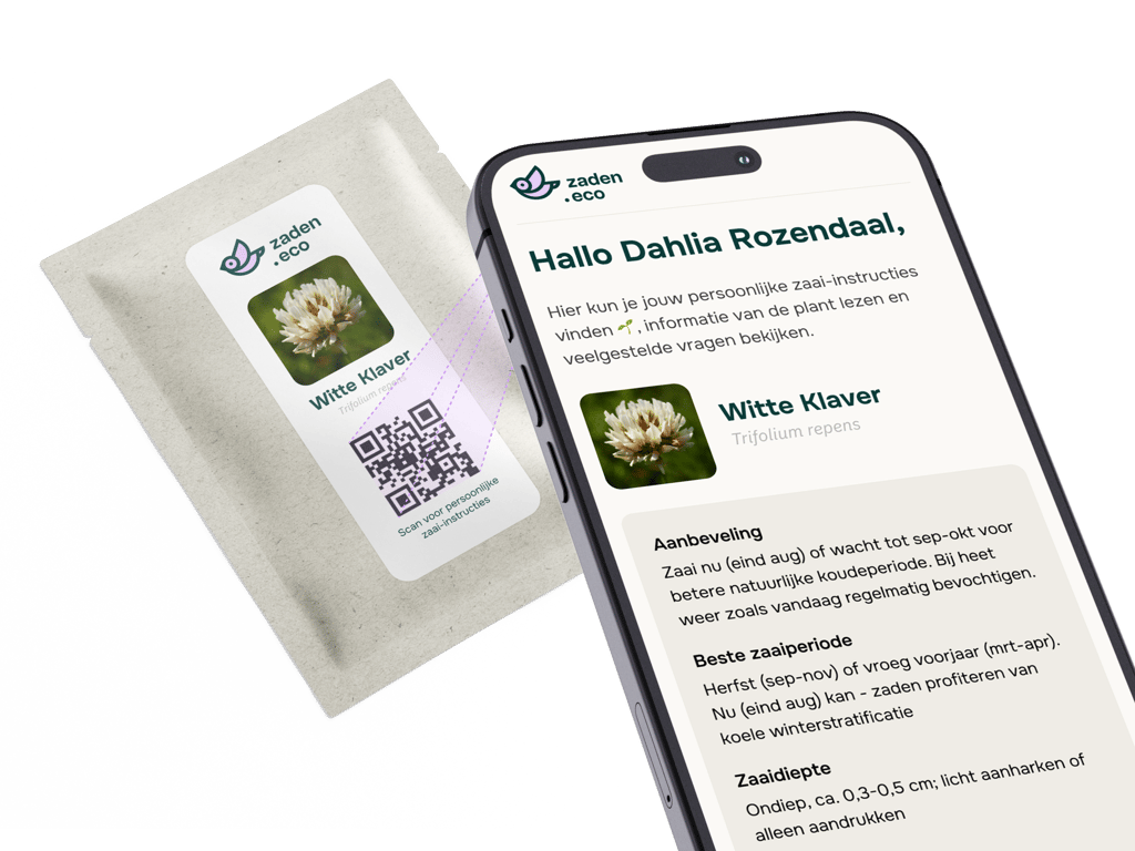 Zaden.eco app met zaai-instructies