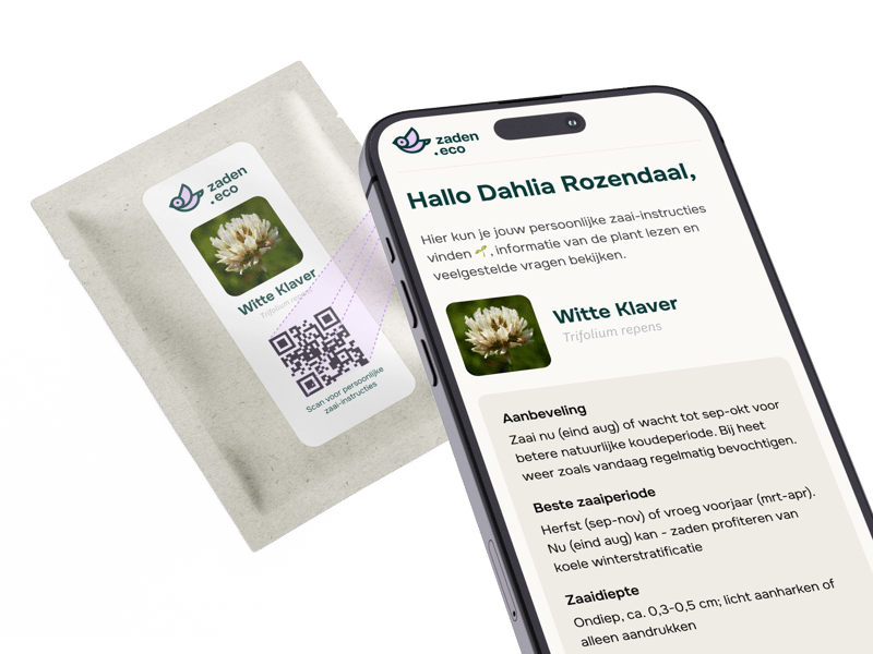 Zaden.eco app met zaai-instructies